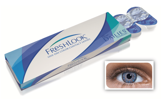 Lentilles de contact colorées sans correction Freshlook One Day Blue Boîte de 10