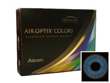 Air Optix Colors Lentilles de Couleur Correctives Bleu Brillant Boîte de 2